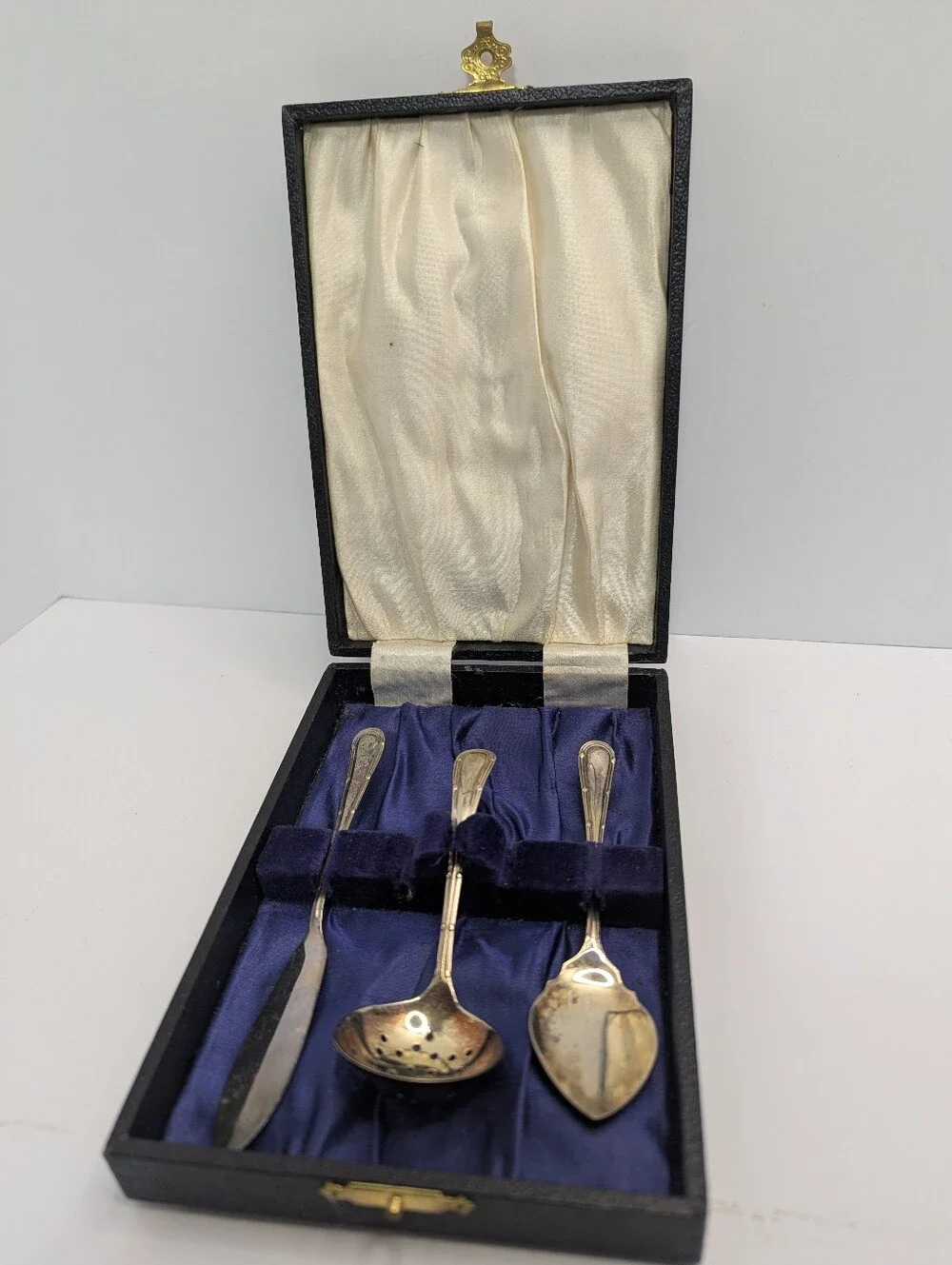 Antique EP NS EPNS Serving Utensils with Case